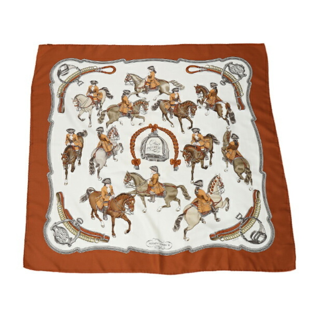 HERMES Authentic Brown Scarf